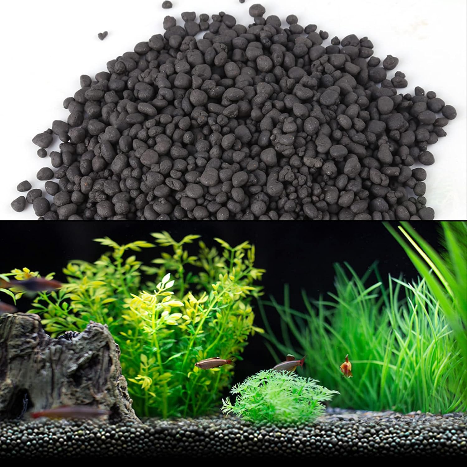2.2 LB Aquarium Gravel Natural Sand, Aquarium Fish Tank Bottom Water Grass Seeds Plant Sand Mud for Water Grass/Plants Growth, Contains Rich Organic Acid & Nutritional Ingredient