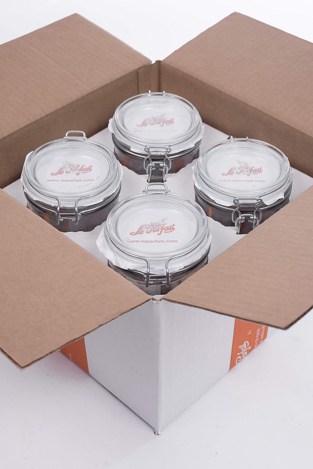 Le Parfait Super Terrine Jar | 16oz/ Pint (Pack of 4) 500ml French Glass Jar, Airtight Rubber Seal & Glass Lid | Glass Jars for Kitchen Organization and Storage Containers for Kitchen Essentials