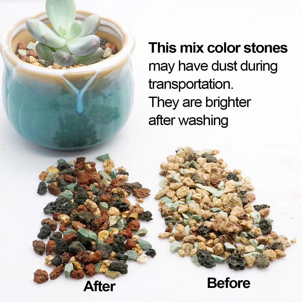 TOYPOPOR Mix Horticultural Lava Rock Pebbles Pumice Potting Soil Amendment Succulent Cactus Bonsai Gritty Rock Decorative Gravel Plant Drainage Volcanic for Terrarium Fairy Gardening Top Dressing 6lb