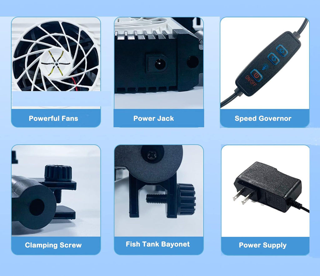 LONDAFISH Aquarium Chillers Aquarium Fan Fish Tank Cooling Fan System for Salt Fresh Water