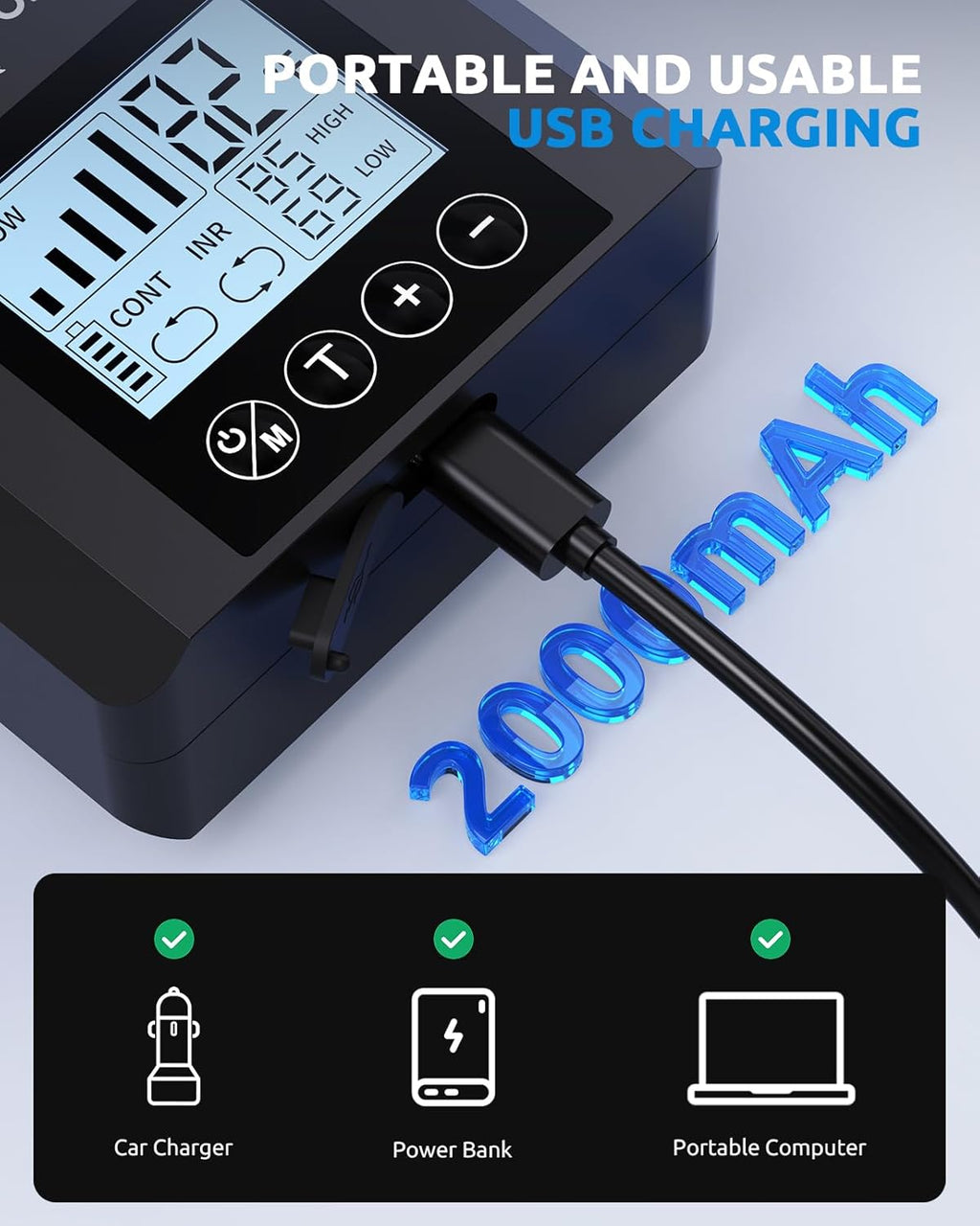 SEAOURA USB Rechargeable Portable Aerator Aquarium Air Pump, 2.5W Battery Powered Quiet Fish Tank Bubbler, 5-Speeds Adjustable Live Bait Aerator for Outdoor, Power Emergency