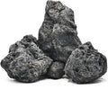 Black Lava Rock Natural Volcanic Stones 4"-6" Aquarium Rocks for Aquascaping,Aquarium Landscaping,Shrimp Tank,Terrariums & Decorative Landscaping-5lb 3pcs