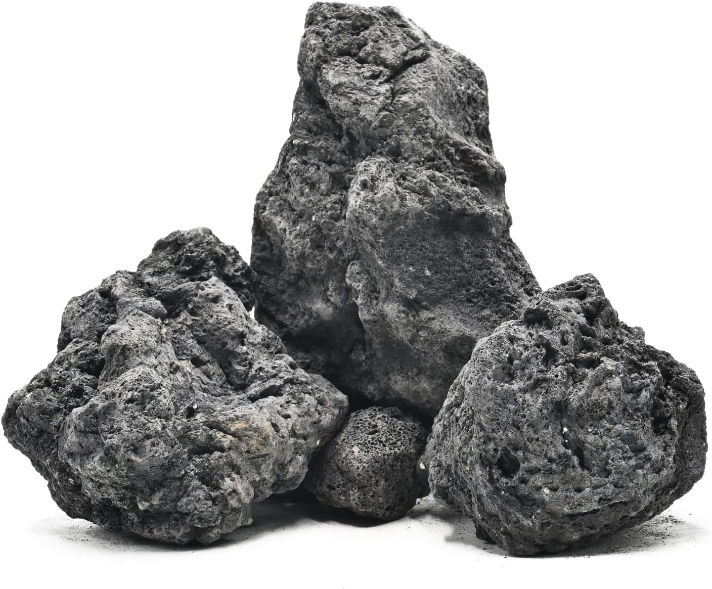 Black Lava Rock Natural Volcanic Stones 4"-6" Aquarium Rocks for Aquascaping,Aquarium Landscaping,Shrimp Tank,Terrariums & Decorative Landscaping-5lb 3pcs