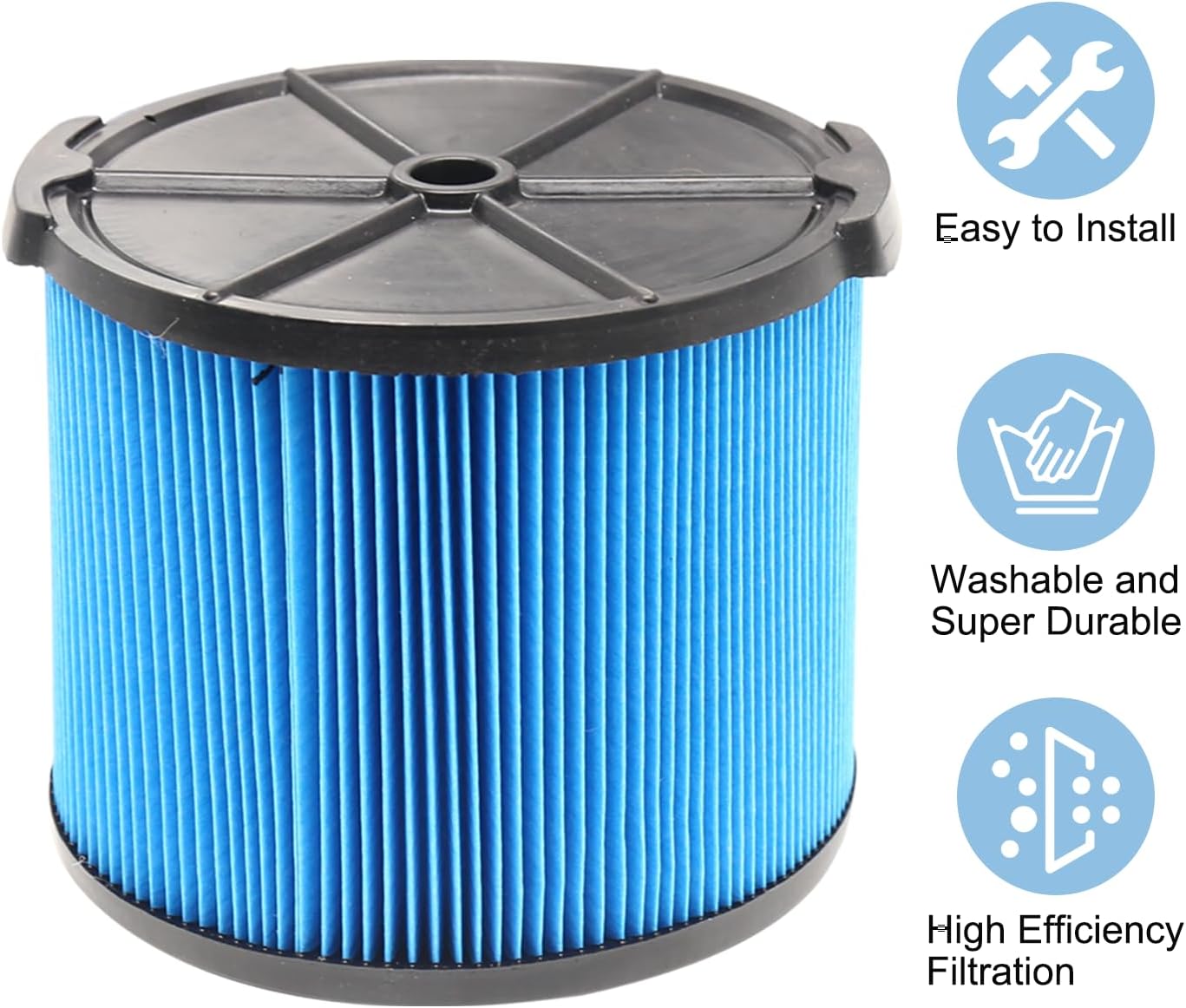 VF3500 Filter Replacement Kit for Ridgid 3–4.5 Gallon Wet/Dry Shop Vacuums – Includes VF3500 Filters, 26643 Foam Filter Sleeves, Replaces WD4050 WD3050 WD4080 WD4522 4000RV 4500RV WD4070