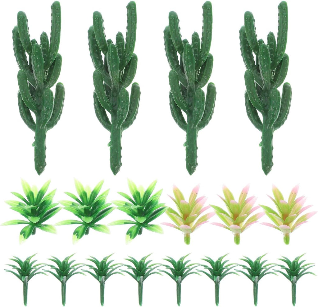 18Pcs Miniature Cactus Tree Model Set for Architectural Dioramas DIY Landscape Craft Accessories
