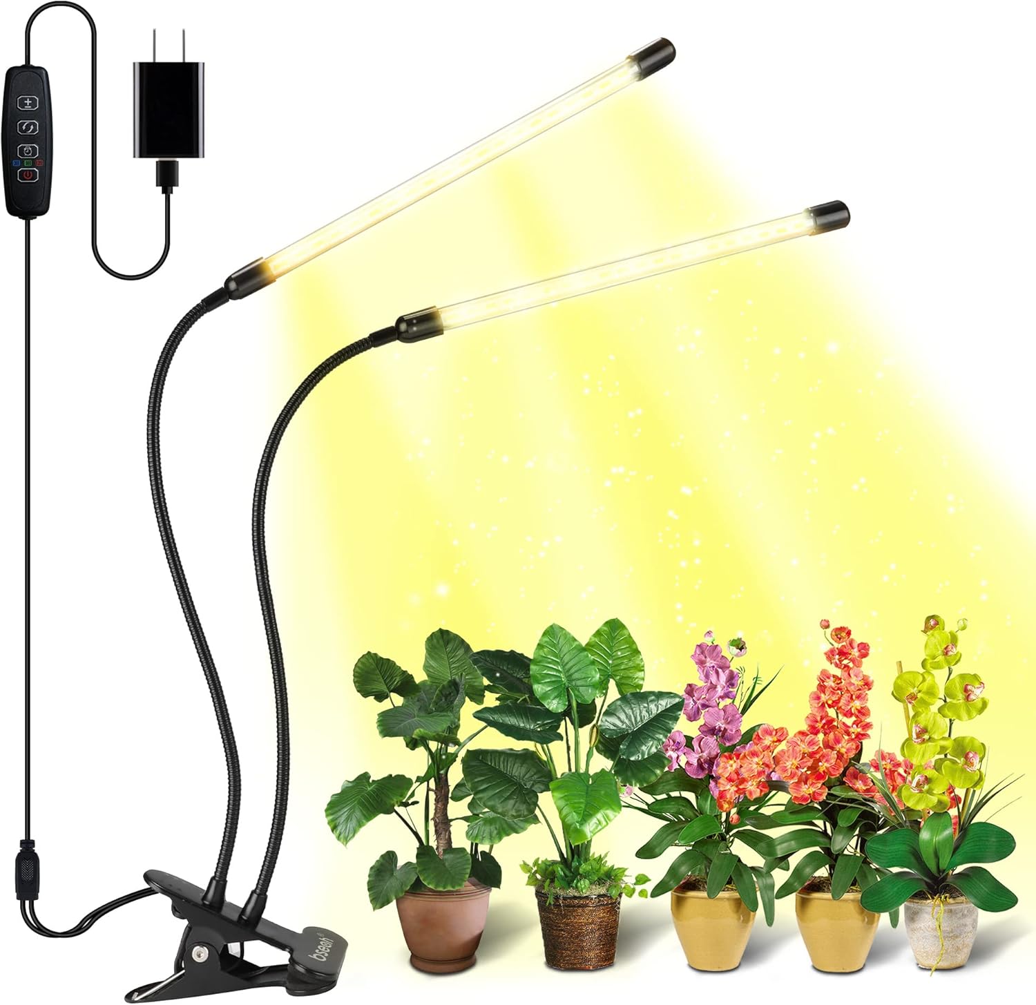 bseah Grow Light Plant Lights for Indoor Plants, Full Spectrum Plant Grow Lamp, 10 Dimmable Levels, ON & Off with 3/9/12H Timer Manually Set Daily