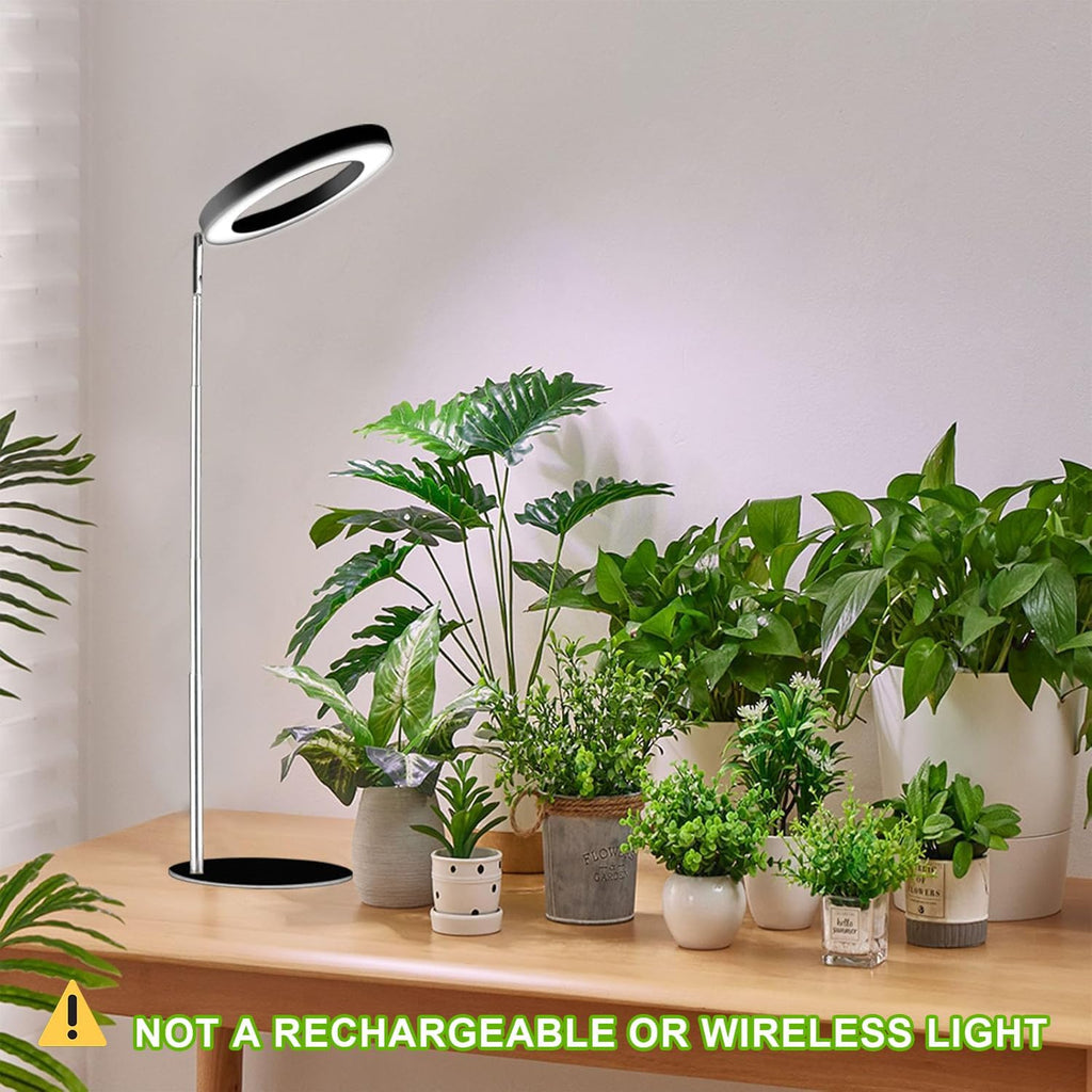 yadoker 144 LEDs Full Spectrum Plant Grow Light for Indoor Plants，Height Adjustable, 6.3" Aluminum Housing,Automatic Timer with 8/12/16 Hours,10-Level Brightness,Ideal for Small and Medium Plant Grow