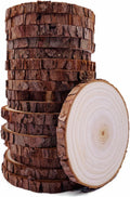 Unfinished Natural Wood Slices with Bark 20 Pcs 3.5-4 inch Craft Wood kit Circles Crafts Christmas Ornaments Rustic Wedding Decoration DIY Crafts for Crafts