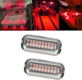 2Pcs Red Marine Boat LED Lights,27 LEDs Waterproof IP68 Stainless Steel Boat Deck Dock Pontoon Transom Yacht Trailer Stern Navigation Interior Lights,1200LM