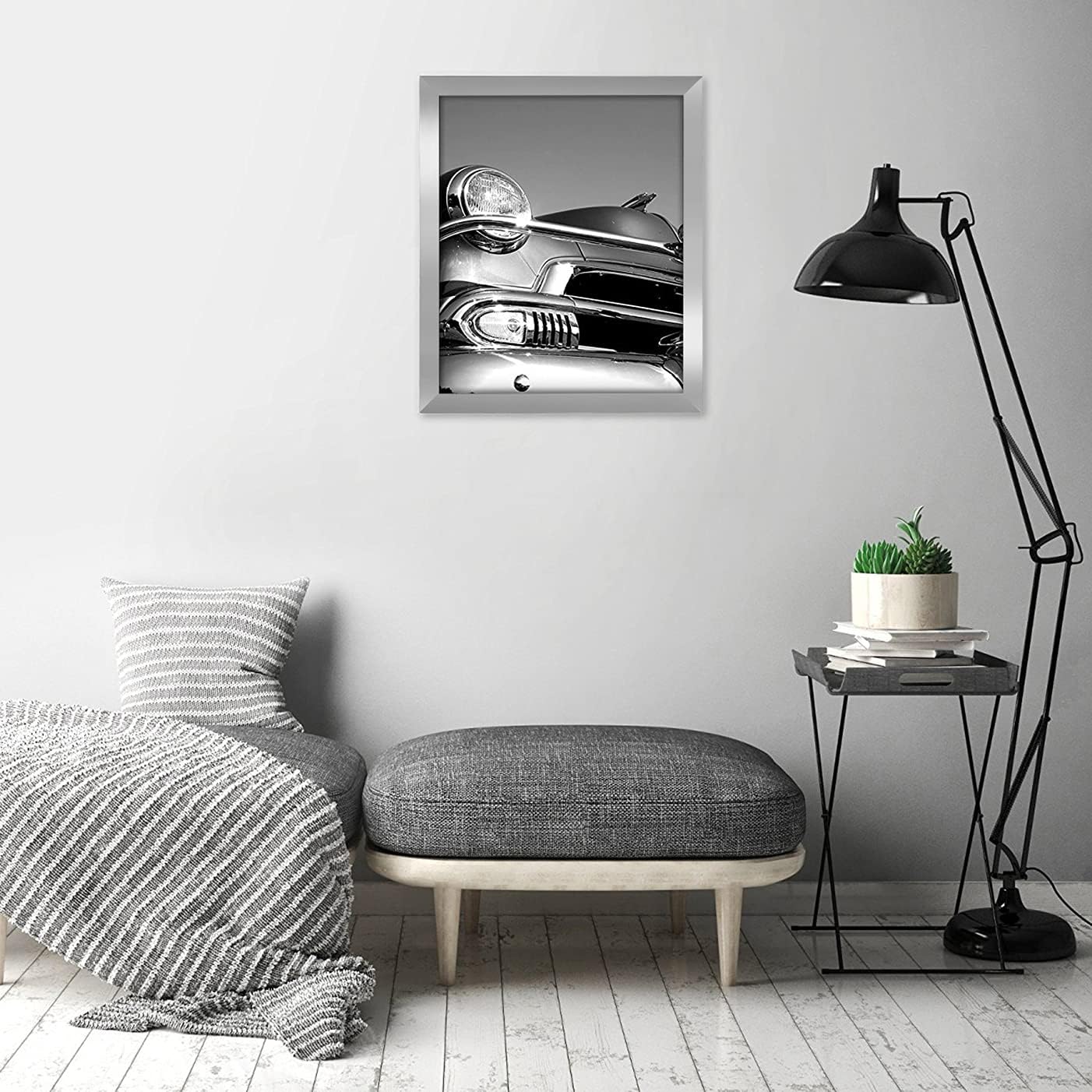 Americanflat 18x24 Poster Frame with Polished Plexiglass - Silver Picture Frame - Wide Photo Frames Made of Engineered Wood for Vertical or Horizontal Wall Display - Epic Collection - Silver