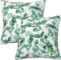 Sage Green Leaf Throw Pillow Covers Set of 2 Ultra-Soft All-Season Pillow Shams with Hidden Zipper,Durable for Sofa Bed Car Decor & Gift 18x18IN