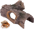 Bark Aquarium Decoration Resin-Realistic Wood Texture Fish Tank Ornament with Hiding Spot for Bottom Fish-Approx. 7.5" L x 4.7" W x 3.9" H(Bark)
