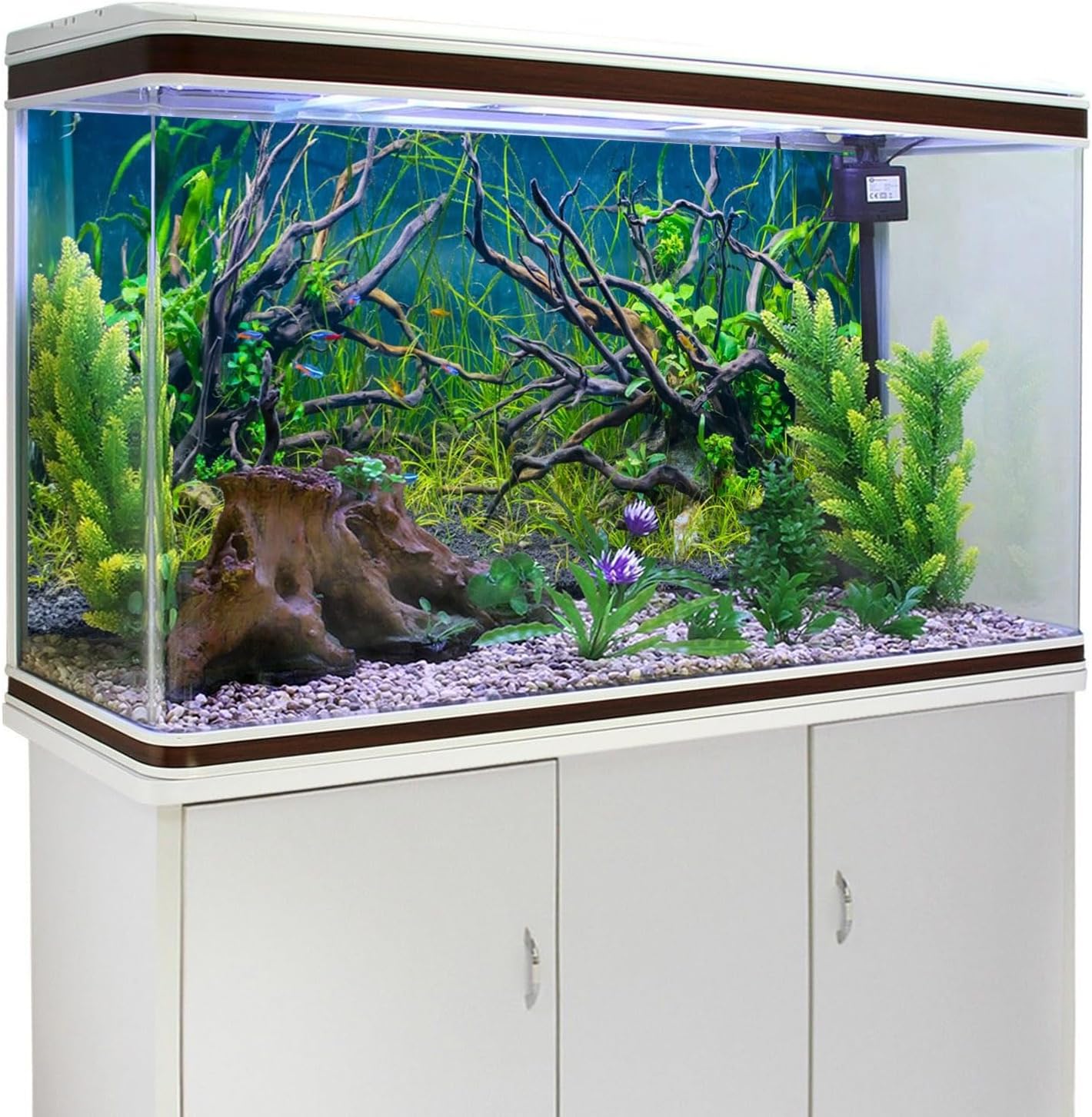 AWERT 36x24 inches Tropical Fish Tank Background River Bed & Lake Aquatic Plant Undersea Tree Branch Aquarium Background Vinyl