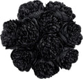 U'Artlines 10 Heads Artificial Peony Silk Flower Leaf Home Office Wedding Party Festival Bar Decor (Black)