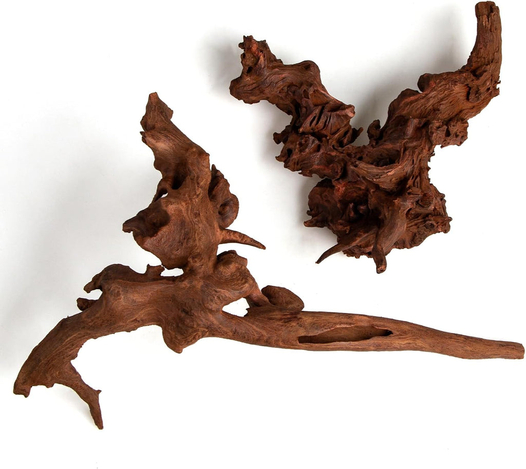 emours Aquarium Driftwood, 2 Pieces, Natural Mopani Style Branches, Low-Tannin & Smooth Edges, Sink Faster After Soak, Tie Moss Easily, for Planted/Shrimp/Betta Tanks (Medium (12–16 in / 30–40 cm))