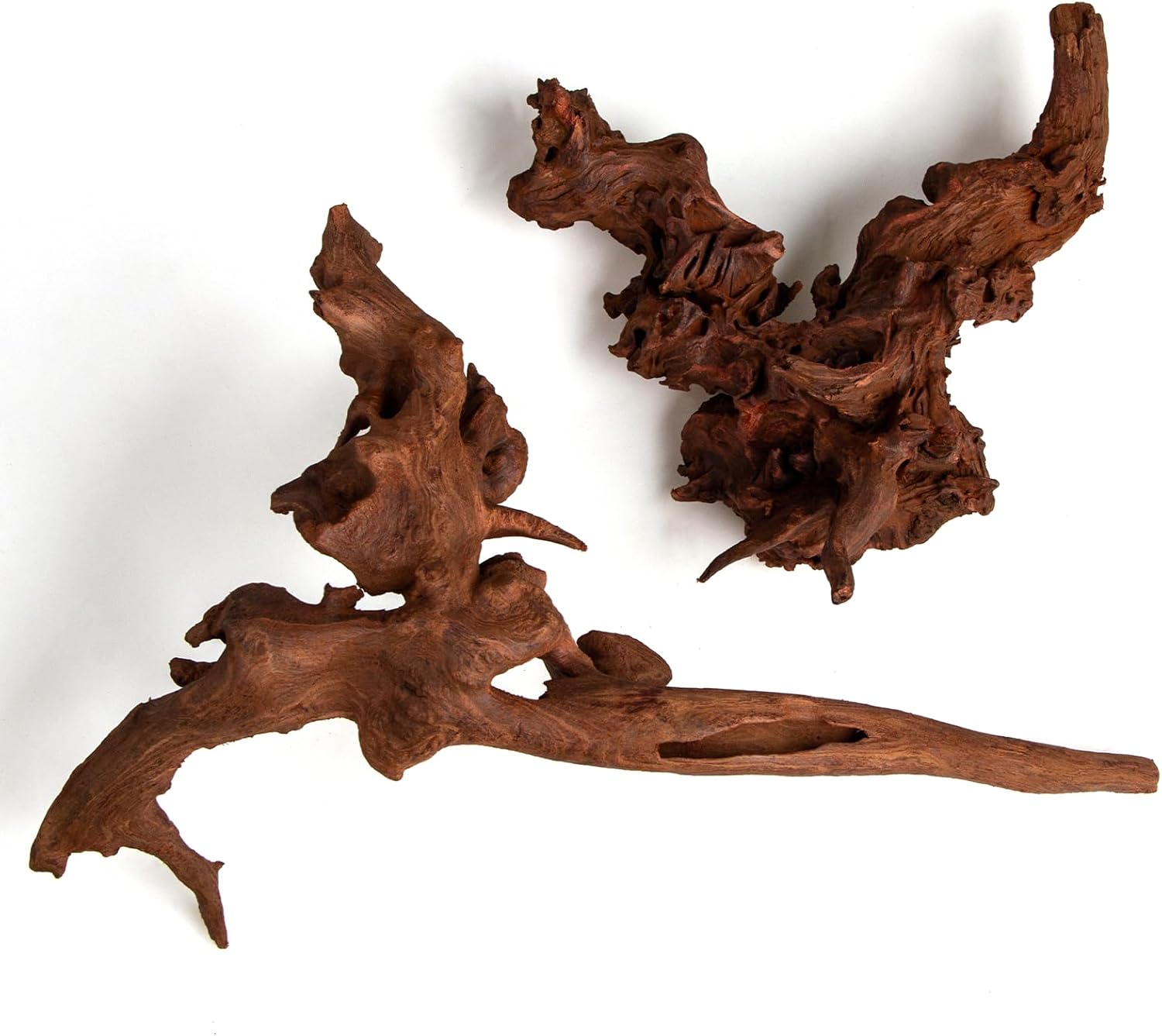 emours Aquarium Driftwood, 2 Pieces, Natural Mopani Style Branches, Low-Tannin & Smooth Edges, Sink Faster After Soak, Tie Moss Easily, for Planted/Shrimp/Betta Tanks (Medium (12–16 in / 30–40 cm))