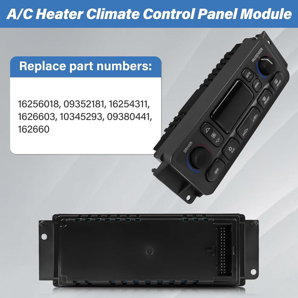 16256018 A/C Heater Climate Control Module Panel Switch for 1997-2004 Chevy Corvette C5 5.7L, Electronic Dual A/C Temperature Controller, OE# 09352181, 16254311, 1626603, 10345293, 09380441, 162660