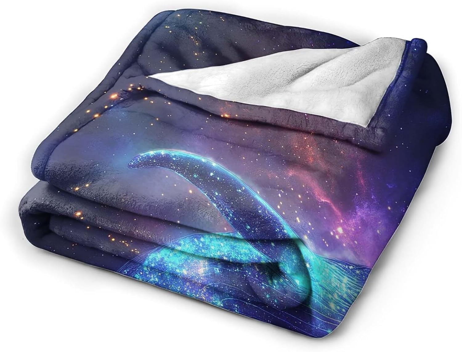 Whale Throw Blanket Universe Galaxy Whale Stuff Gifts for Kids Girls Boys Adults Women Man Soft Cozy Warm Plush Fluffy Fuzzy Fleece Blanket Decor 40''X50''