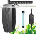 FEDOUR 165GPH Aquarium Filter U-V, 8W Adjustable Fish Tank Filter, U-V Submersible Internal Filter for 10-50 Gallon Tank, with Biochemical Cotton