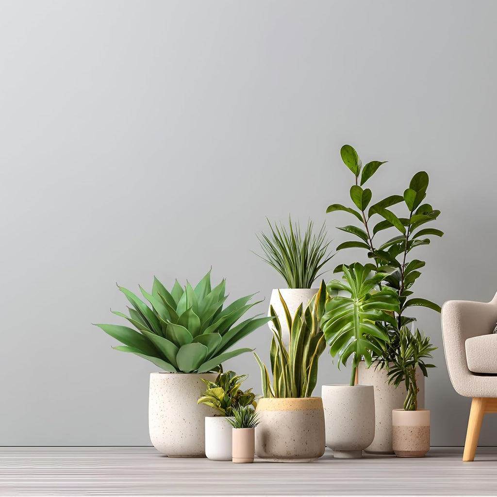 CXGS Artificial Agave Plant Large Fake Plants 2 Pack 22 Inch Faux Plants UV Resistant Agaves Greenery for Home Indoor and Outdoor Decor