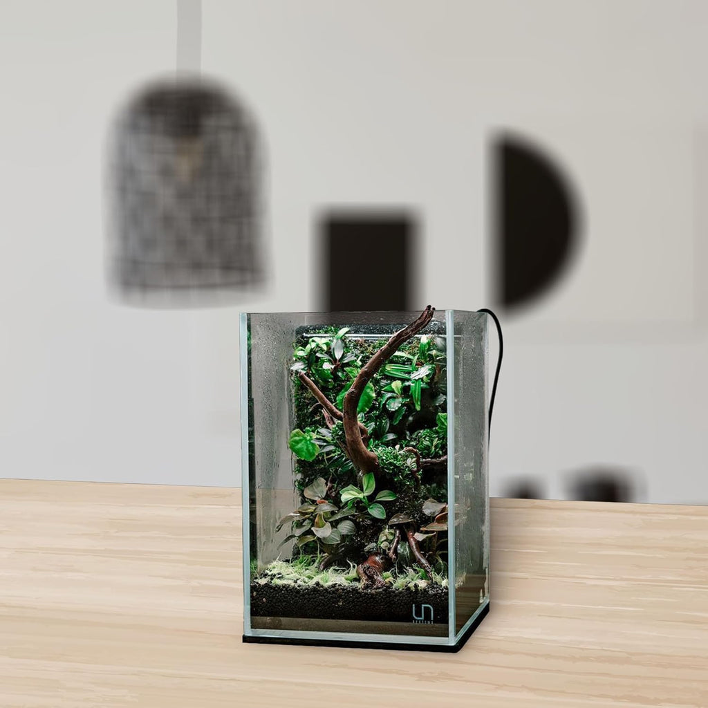 Ultum Nature Systems Ultra Clear Rimless Aquarium - Low Iron Glass Fish Tank with 45° Mitered Edges, 5mm-12mm Thick, Leveling Mat Included (16T, Tall, 1.6 Gallon)