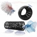 2 PCS Betta Fish Tunnel Hammock & Shrimp Cave Aquarium Decor, Betta Tunnel Black Hideout Tube for Small Fish, Shrimp, Guppy Hiding & Resting (Black)