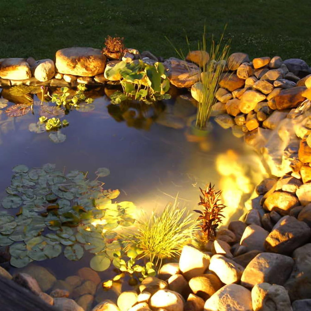Malibu Landscape Lighting 5.4W LED Pond Light 12V AC Low Voltage Submersible Lights Underwater 2900K Warm White Waterproof Underwater Lighting for Outdoor Ponds Fountains Waterfalls 4Pack
