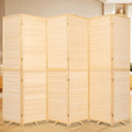 Bamboo Room Divider Folding Privacy Screens, Wall Divider for Room Separation, Portable Room Partitions and Dividers, 5.6FT Bamboo Mesh Woven Room Divider Panel (Beige, 6 Panel)