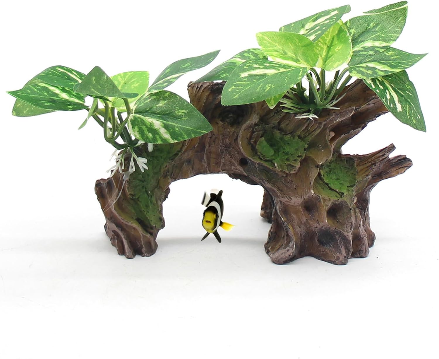 Aquarium Decor Ornaments Artifical Driftwood Cave Fish Tank Decorations Silk Aquarium Plants for Betta Fish Tank Accessories