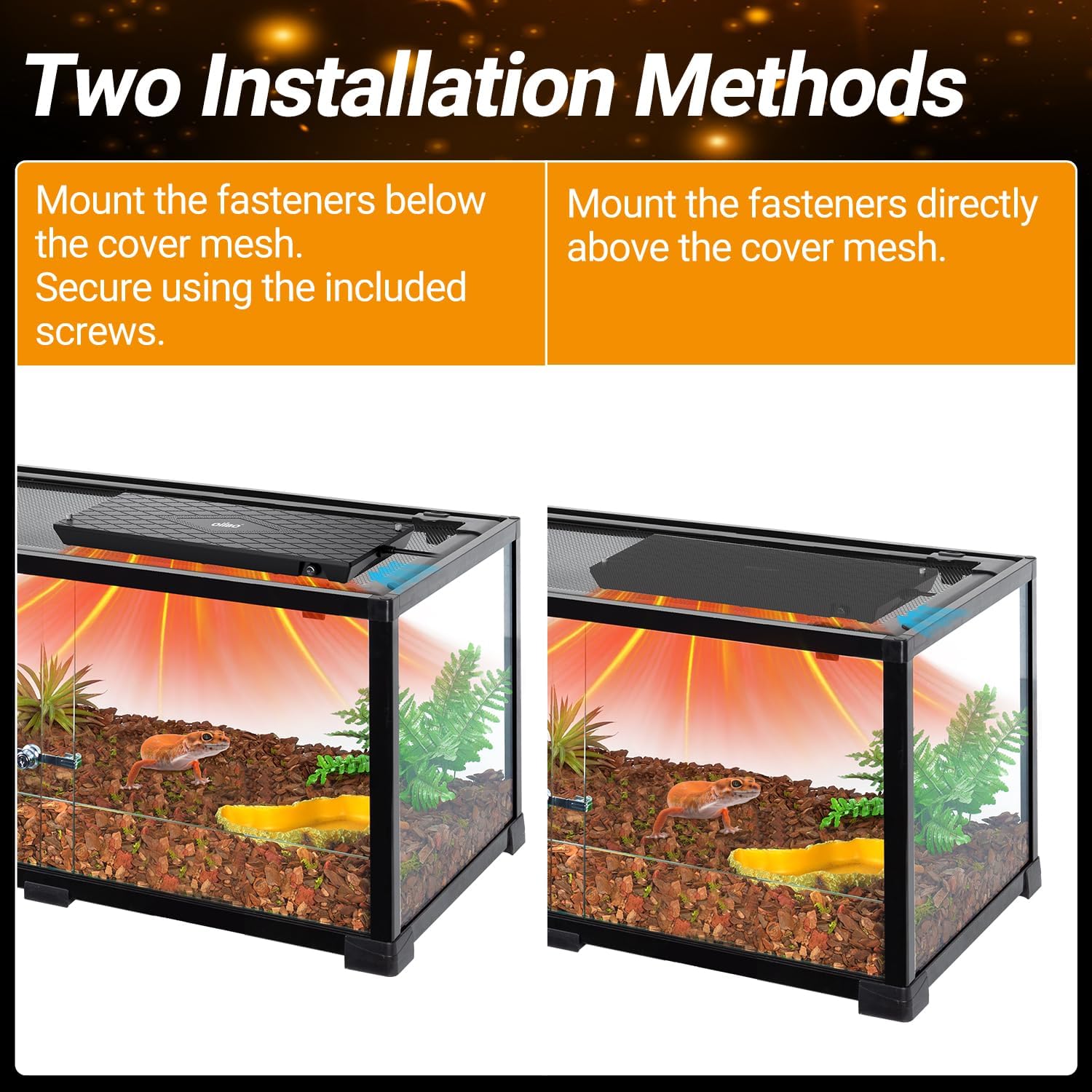 Oiibo Reptile Heat Panel Adjustable Temperature Reptiles Heating Panel Fan for Terrariums, Energy Efficient & Non-Light Reptile Heating Plate for Snakes, Crested Gecko, Leopard and Amphibians
