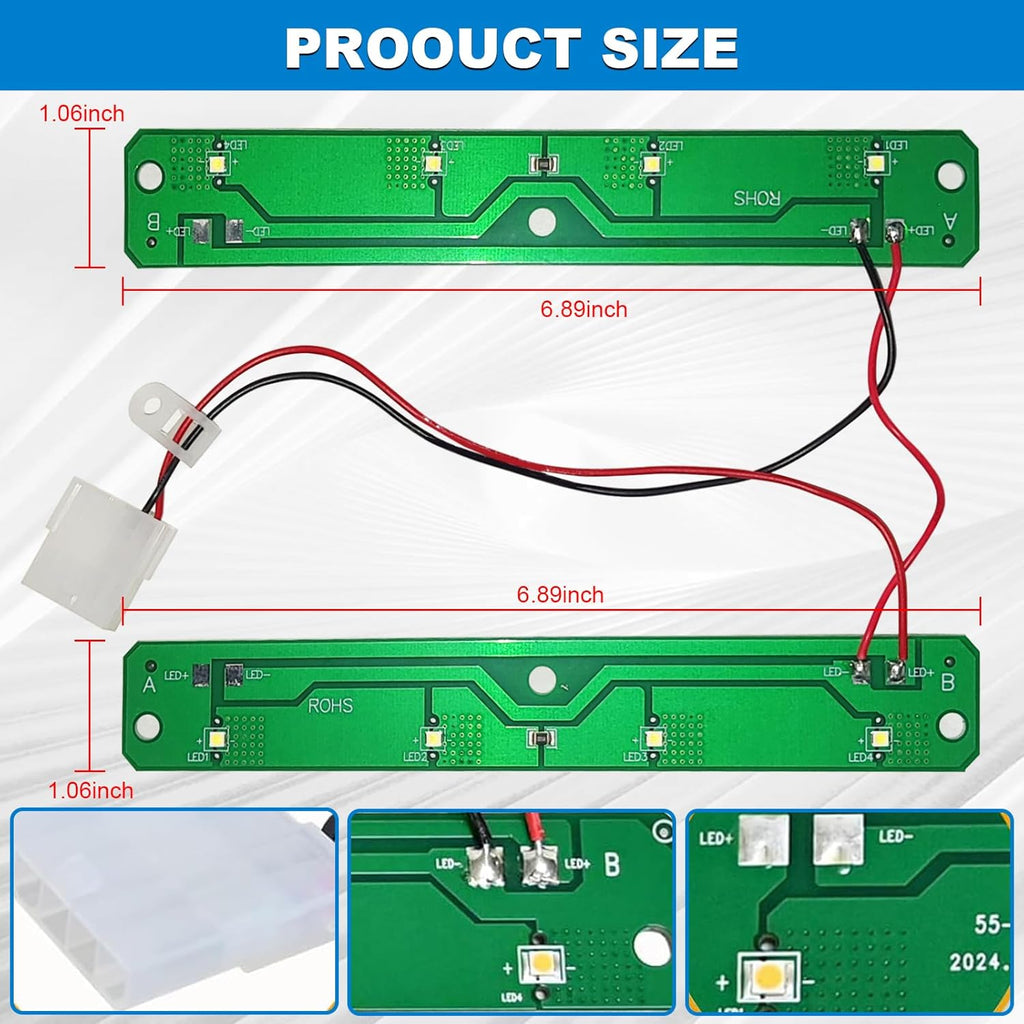 W11527432 W11387579 Refrigerator LED Light Assembly for Whirlpool Maytag Amana Refrigerator LED Light Module Replace AP7014542 W11387579 W11333374 W11042554 W11101384