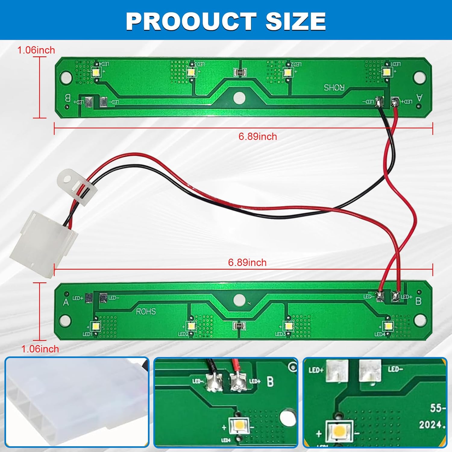W11527432 W11387579 Refrigerator LED Light Assembly for Whirlpool Maytag Amana Refrigerator LED Light Module Replace AP7014542 W11387579 W11333374 W11042554 W11101384