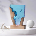 Epoxy Resin Lamp, Ocean Night Light,Artistry Home Decor Bedside Nightlight, Unique Resin Lighting, Nightstand Decorations for Bedroom, Suitable for Holidays(6inch-Two Divers)