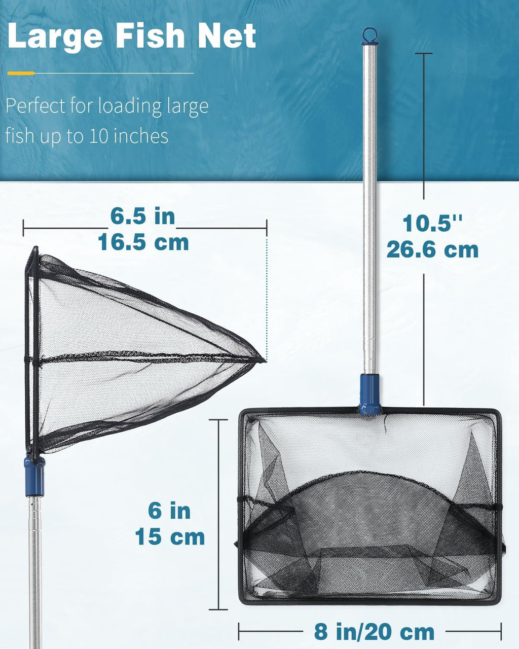 Pawfly Aquarium Fish Net with Extendable 9-24 Inch Long Handle for Betta Fish Tank Small Koi Pond and Pool