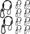 Lighting Safety Cable with Loops(10-Pack), 25kg Load Stage Light Safety Cable Black Security Chain Hanging on Trusses, Stainless Steel Lanyard（Diameter 3mm/0.12in, Length 30cm/11.82in)