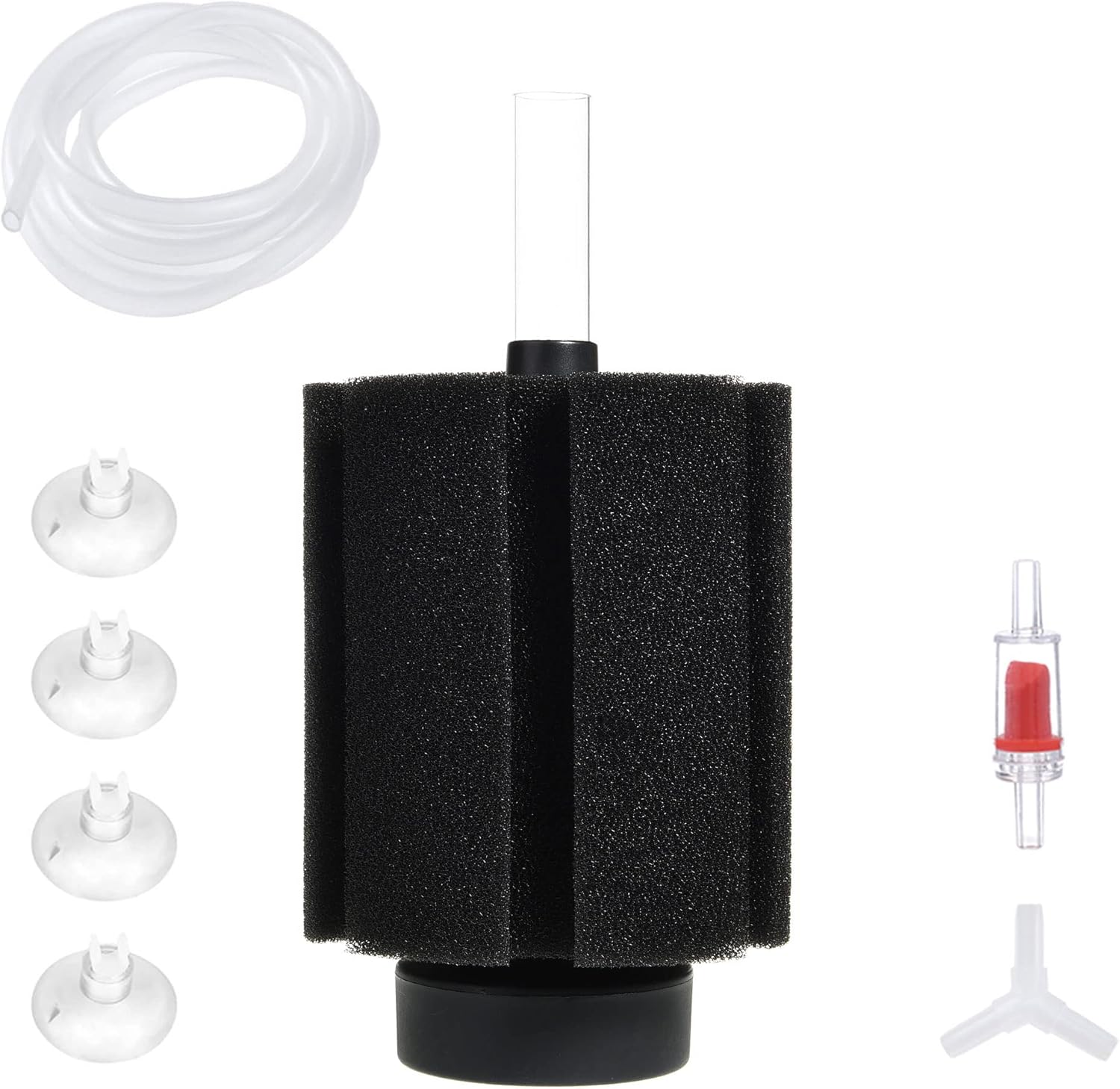ALEGI Aquarium Bio Sponge Filter with Ceramic Media for Clear and Quiet Aquariums for Betta Fry Shrimp Tiny Fish Tank (10-40 Gallon 1 Pack)