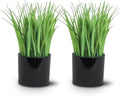 2 Pack Fake Plants Indoors Potted Wheat Grass Faxu Planta for Desk Table Shelf Decor, Artificial Greenery for Bathroom Office Kitchen Living Room Home Decoration