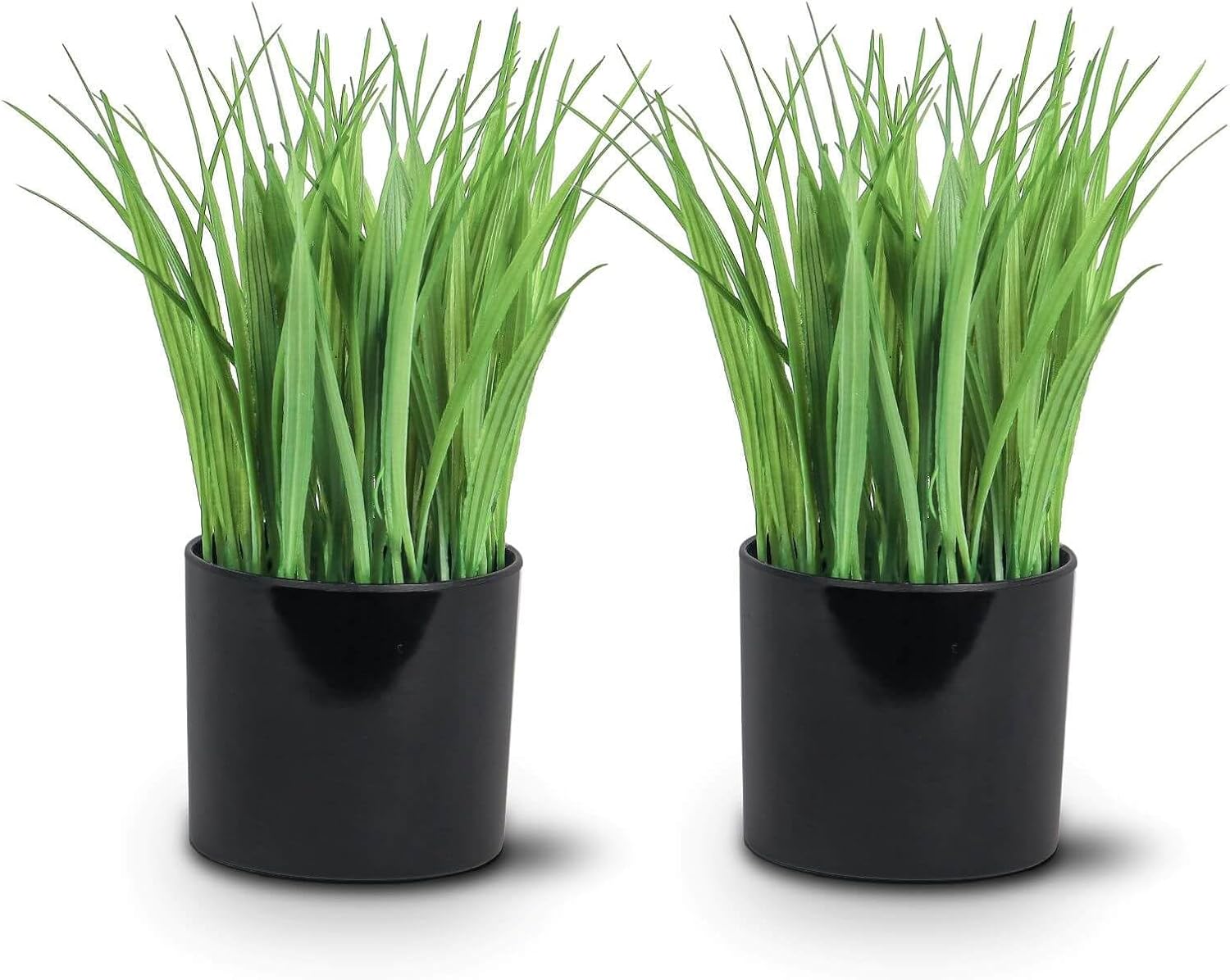 2 Pack Fake Plants Indoors Potted Wheat Grass Faxu Planta for Desk Table Shelf Decor, Artificial Greenery for Bathroom Office Kitchen Living Room Home Decoration