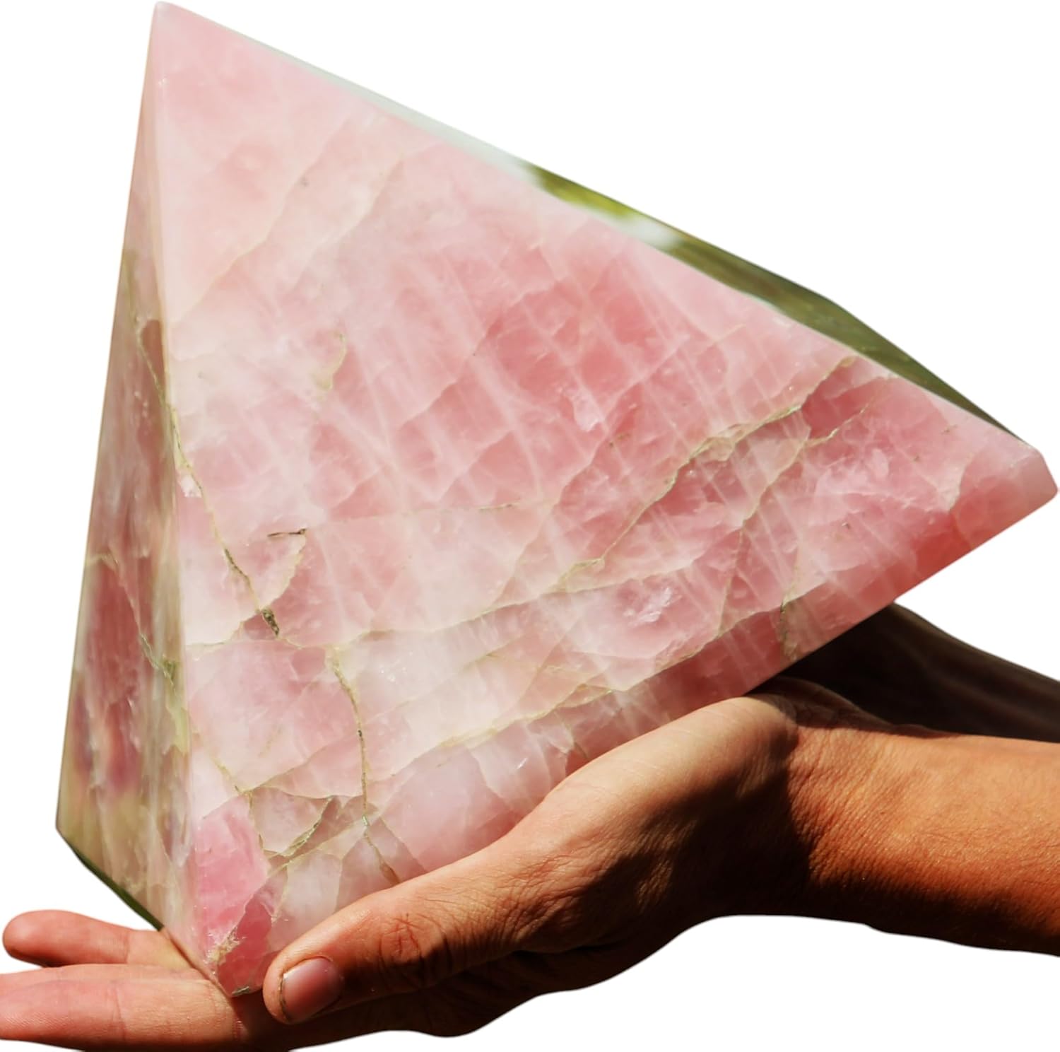 Superb Huge Natural Polished Pink Rose Quartz Crystal Stone Pyramid (200MM / 7190g) Chakras Healing Large Raw Egyptian Minerals Specimen Healing Reiki Charged Metaphysical