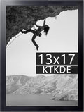 KTKDE 13x17 Picture Frame, Modern Poster Black Frame 17x13 Wooden, Vertical & Horizontal Wall Hanging Picture Frame for Photos, Posters & Art Prints
