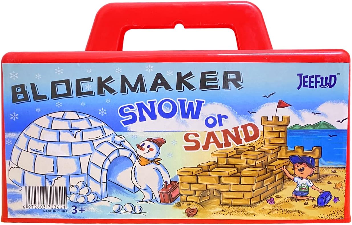 JEEFUD Snow Block Maker, Sand Castle Mold, Beach Snow Building Kit Toys Winter Outdoor Toys Christmas Gift for Kids, 2 Pack (Red & Purple)