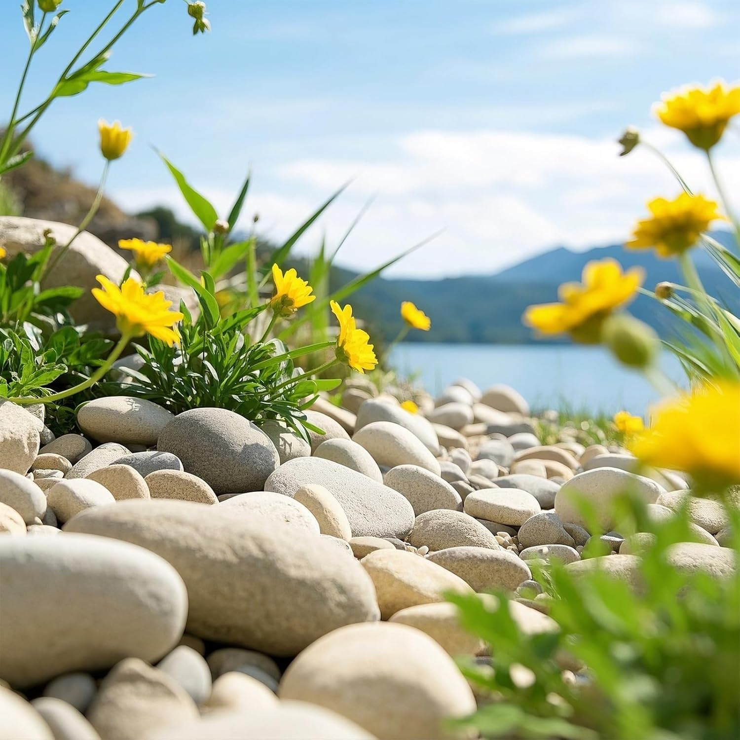 Large River Rocks for Landscaping, 40lbs Aquarium Rocks, 3-4 Inch Colorful Pebbles for Indoor Plants, Natural Stones for Garden Paving Plant Rocks Crafting Walkways