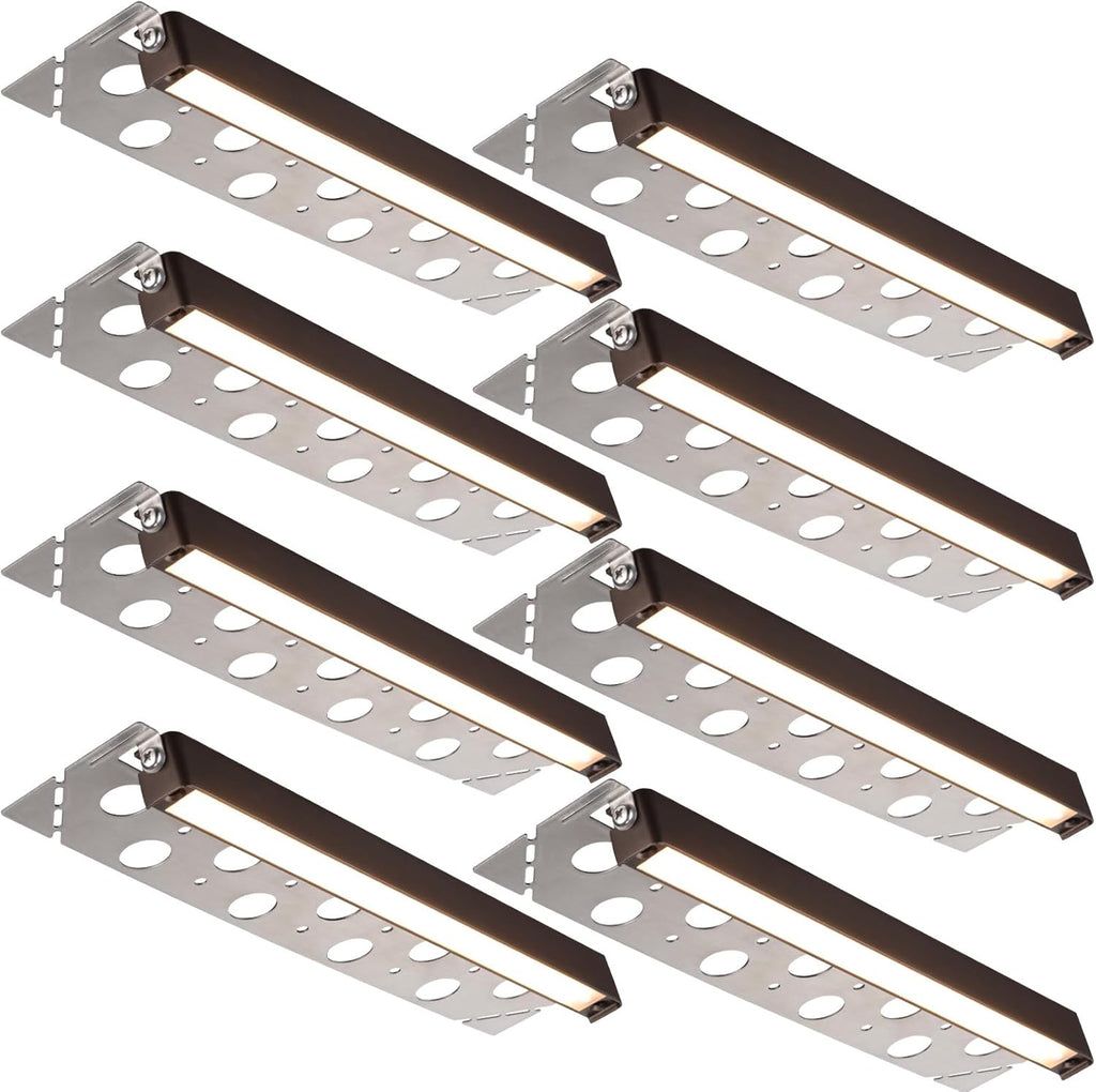 LEONLITE 8-Pack 12 Inch LED Hardscape Lighting, Update Retaining Wall Lights, LED Landscape Lighting, 12-24V AC/DC Paver Light Low Voltage, 3W/5W/7W Dimmable Outdoor Step Lights, 2700K Soft White, ETL