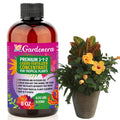 Gardenera Premium Liquid Fertilizer - 3-1-2 Concentrate for Tropical Indoor Plants & Flowers - Organic Plant Food, 8oz