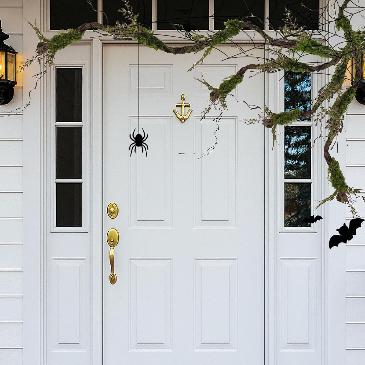 1Pcs 78.9inch Large Bendable Artificial Craft Moss Garland Faux Tall Tree Trunk Branches Grape Vines for Halloween Haunted Mansion Wedding Arch Room Outdoor Mantel Wall Hanging Forest Greenery Decor