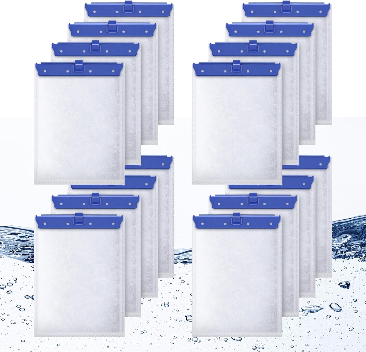 16 Count Large Filter Cartridges Compatible with Whisper Bio Bag Filters, Large Aquarium Filter Cartridge for Whisper 20i 40i, IQ20/30/45/60, PF20/30/40/60 and Repto Filter