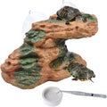 PINVNBY Turtle Docks for Basking,Resin Turtle Dock Platform with 2 Pcs Suction Cups,Floating Ramp Resting Area Habitat Aquarium Ornament Tortoise Climbing Accessories for Tortoises Frogs
