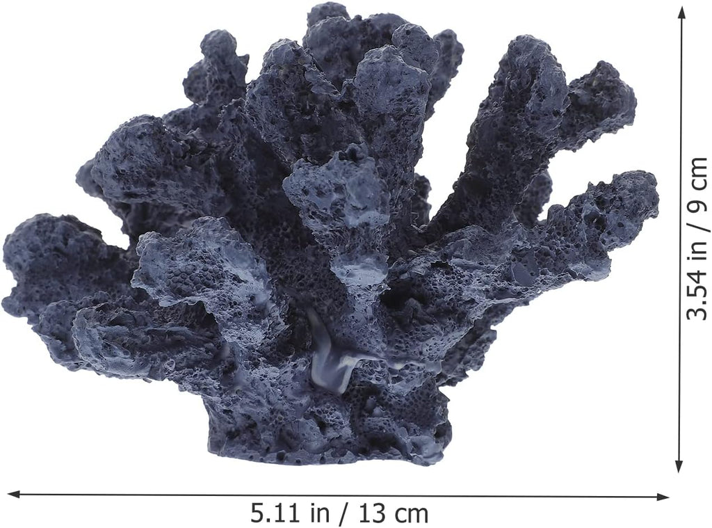 LUOZZY Fake Coral Reef Decor Faux Artificial Coral Reef for Aquarium Decorations, Navy Blue