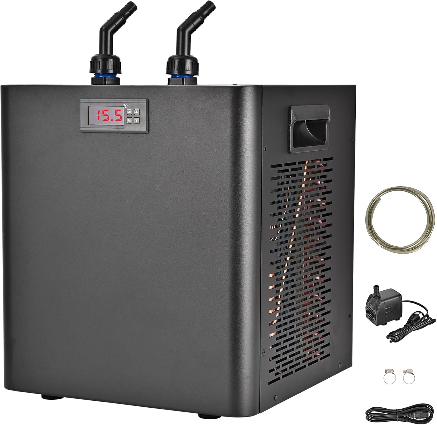 Aquarium Chiller 79 Gal, 1/3 HP Fish Tank Water Chiller 300L Hydroponics Cooler with Quiet Design Refrigeration Compressor and 3M Pipe for Saltwater Freshwater Fish Coral Shrimp Jellyfish Water Weeds