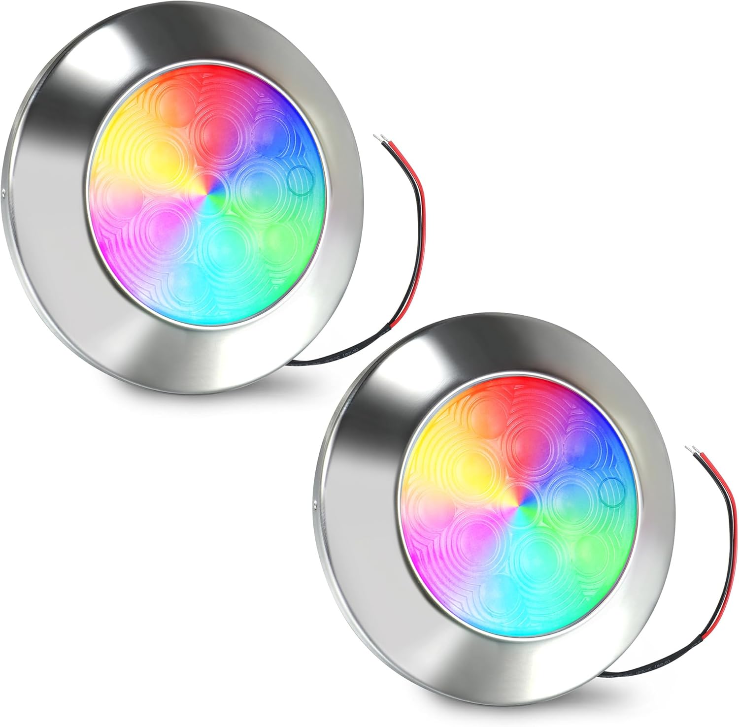 Goldlife B3 LED Marine Courtesy Light Boat Interior Light, 2.8" 11LED DC10-30V IP67 316 Stainless Boat Cabin Ceilling Lights, Multicolor Surface Mount RV Transom Deck Yacht Lighting